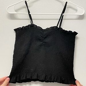 Black Ruffled Tank
